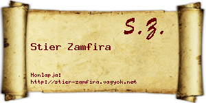 Stier Zamfira névjegykártya